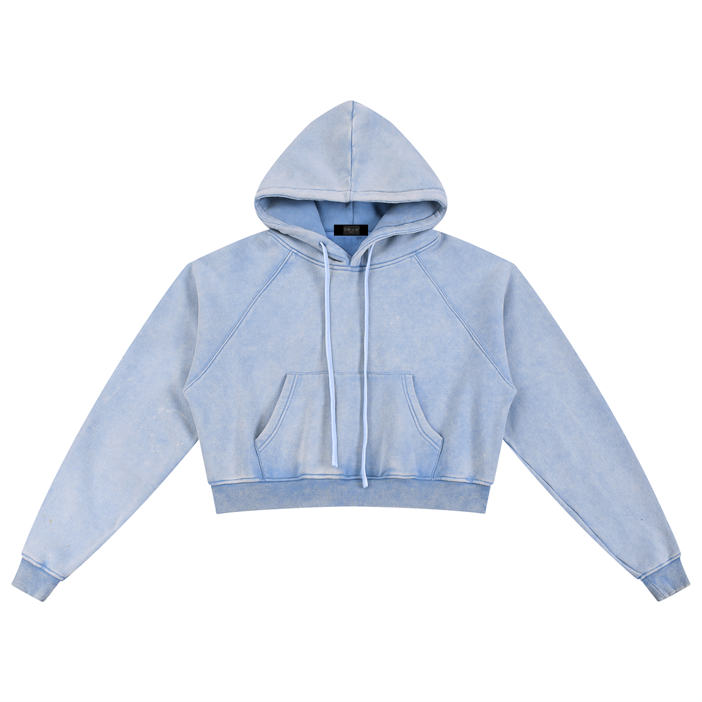 Original ViK Designs Snow Washed Cropped Hoodie