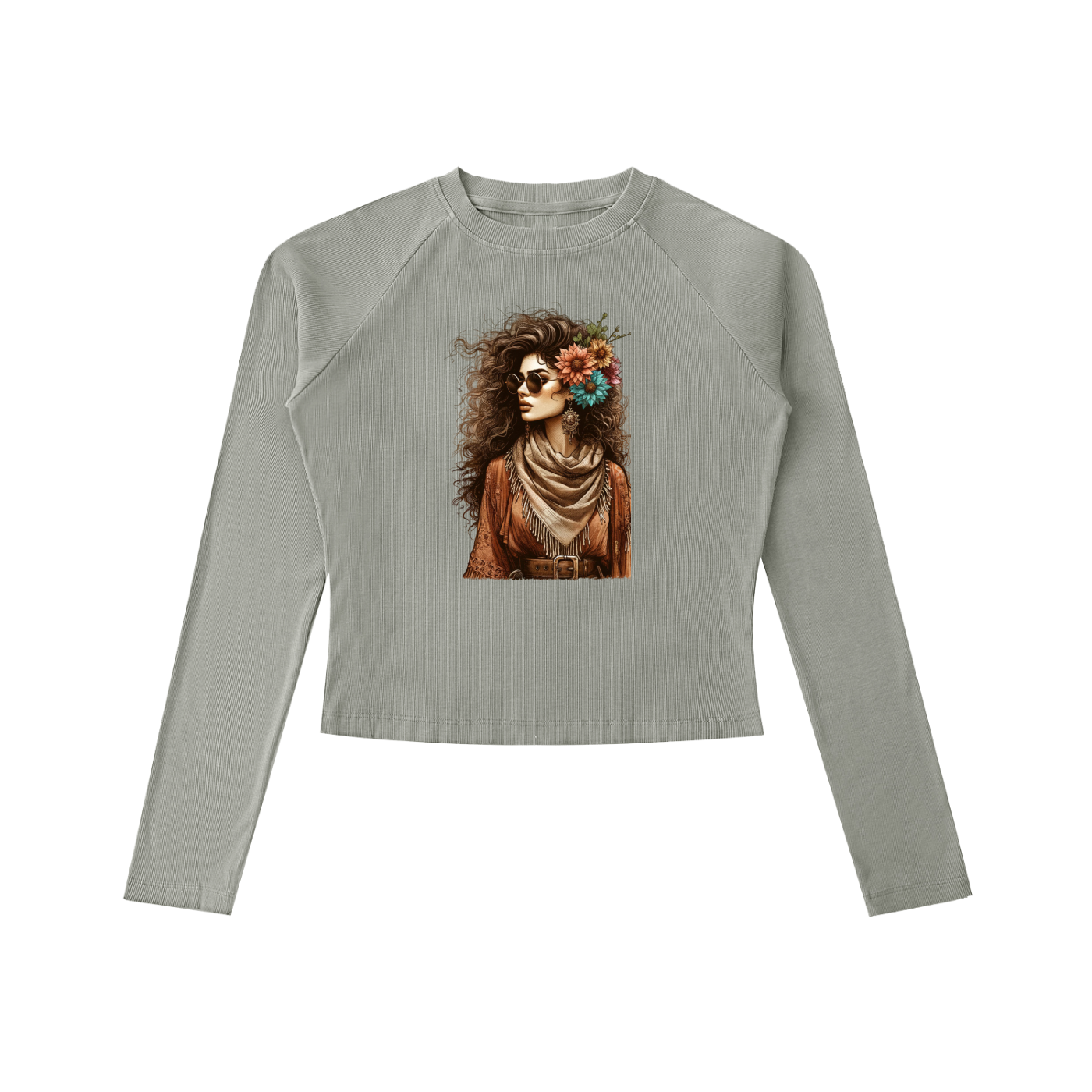 Original ViK Designs Dyed Washed Raglan Long Sleeve Slim T-Shirt