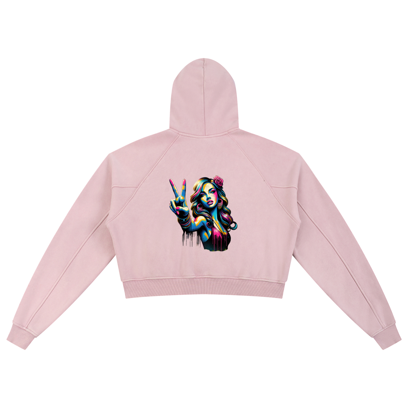 Original ViK Designs Snow Washed Cropped Hoodie