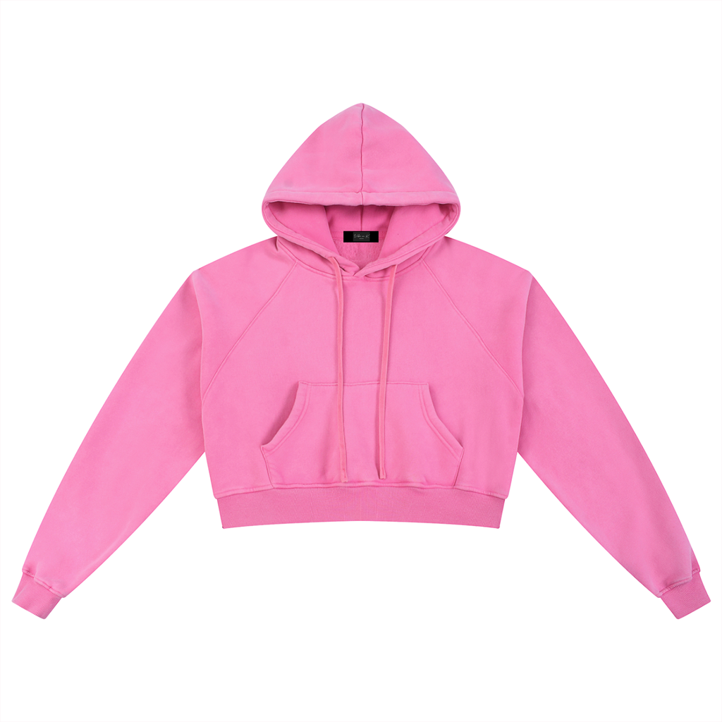 Original ViK Designs Snow Washed Cropped Hoodie