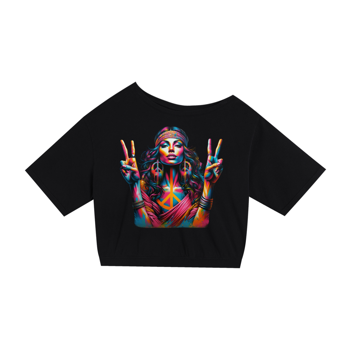 Original ViK Designs Asymmetric Shoulder Oversized Cotton T-Shirt