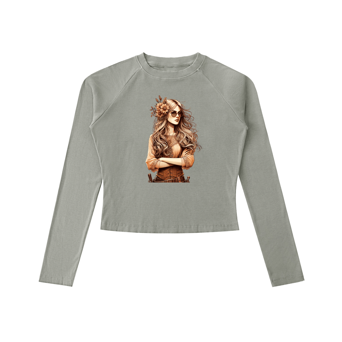 Original ViK Designs Dyed Washed Raglan Long Sleeve Slim T-Shirt