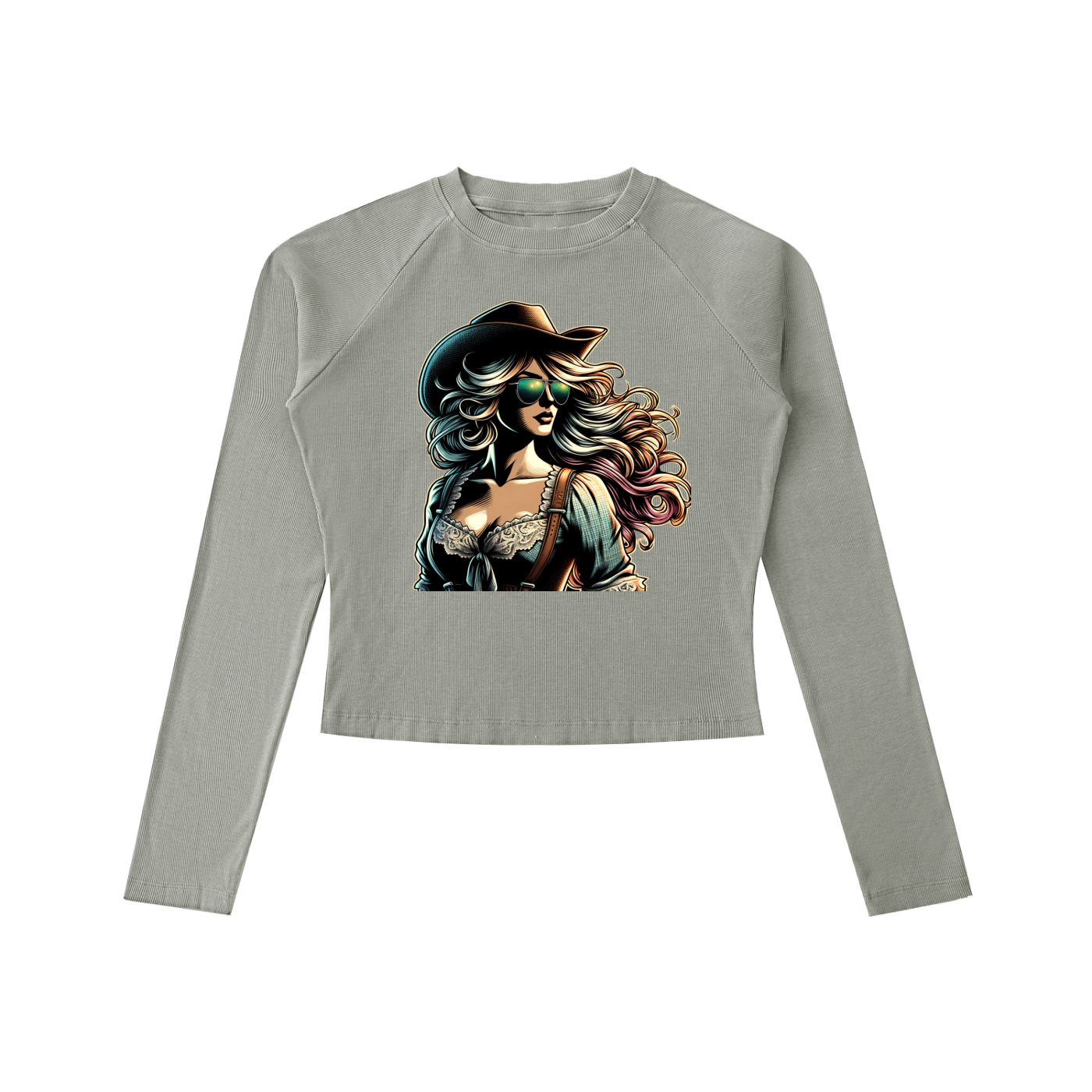 Original ViK Designs Dyed Washed Raglan Long Sleeve Slim T-Shirt