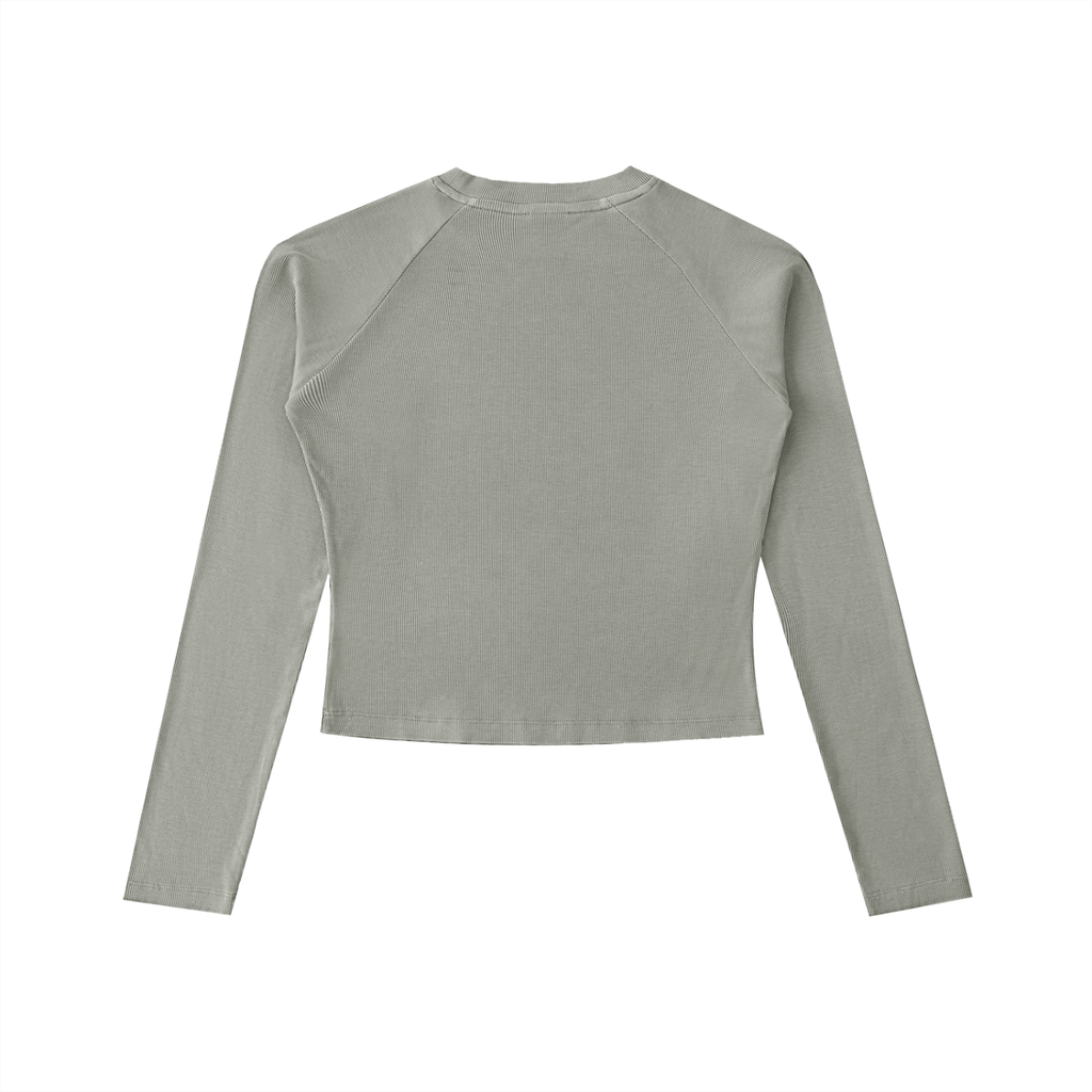Original ViK Designs Dyed Washed Raglan Long Sleeve Slim T-Shirt