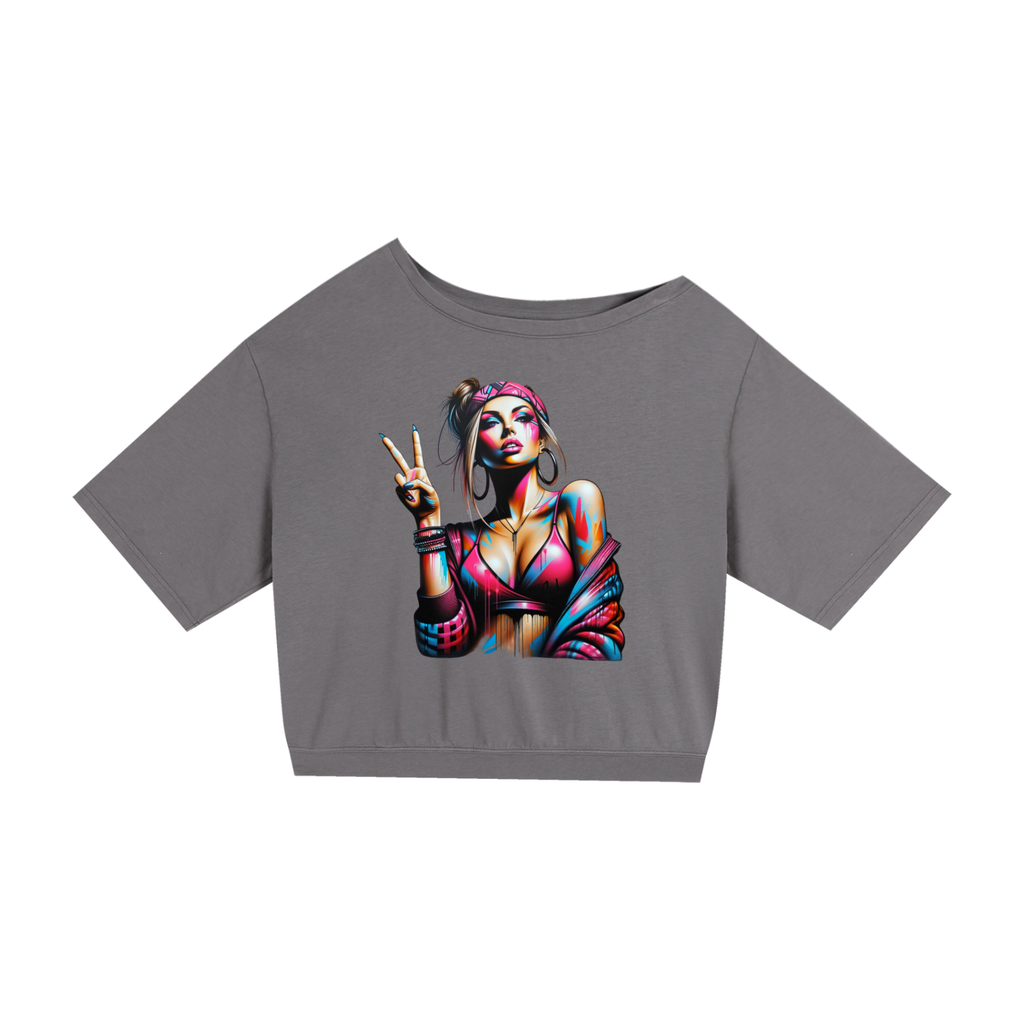 Original ViK Designs Asymmetric Shoulder Oversized Cotton T-Shirt