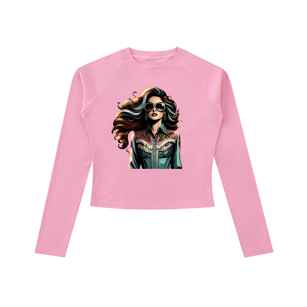 Original ViK Designs Dyed Washed Raglan Long Sleeve Slim T-Shirt