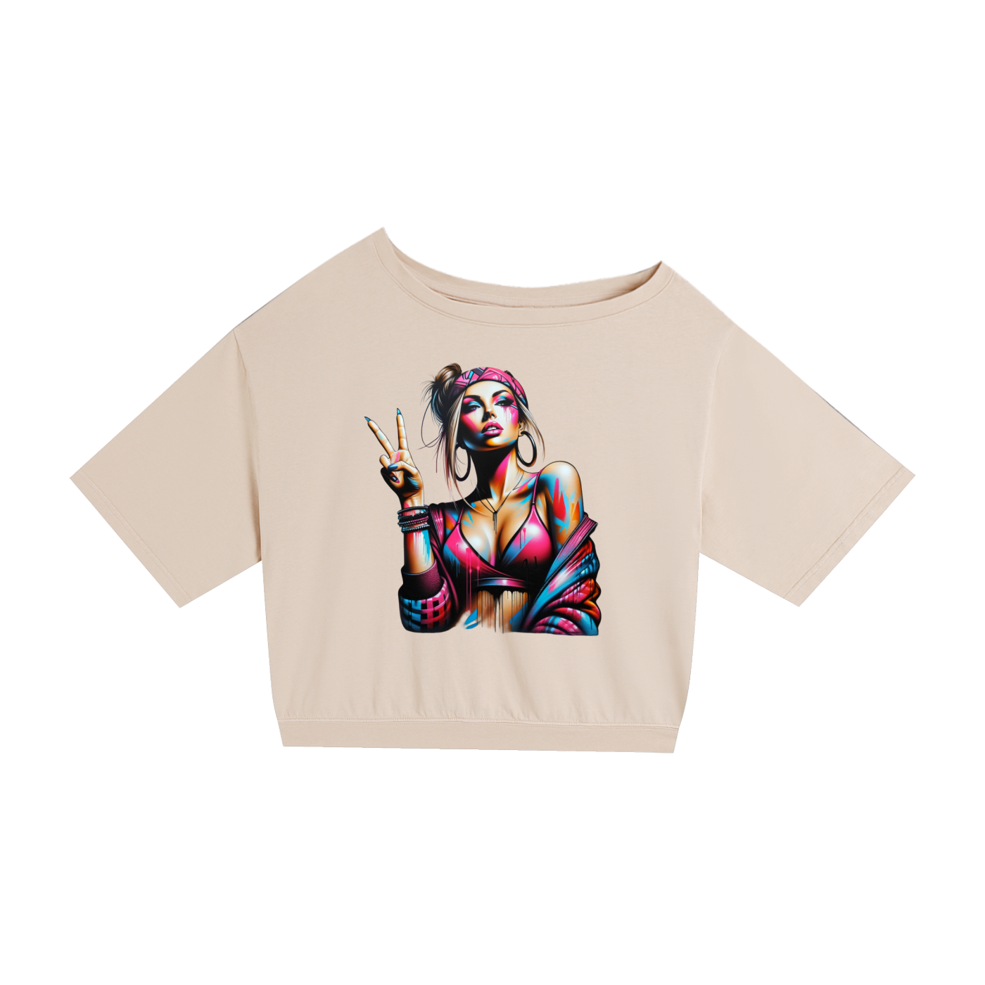 Original ViK Designs Asymmetric Shoulder Oversized Cotton T-Shirt