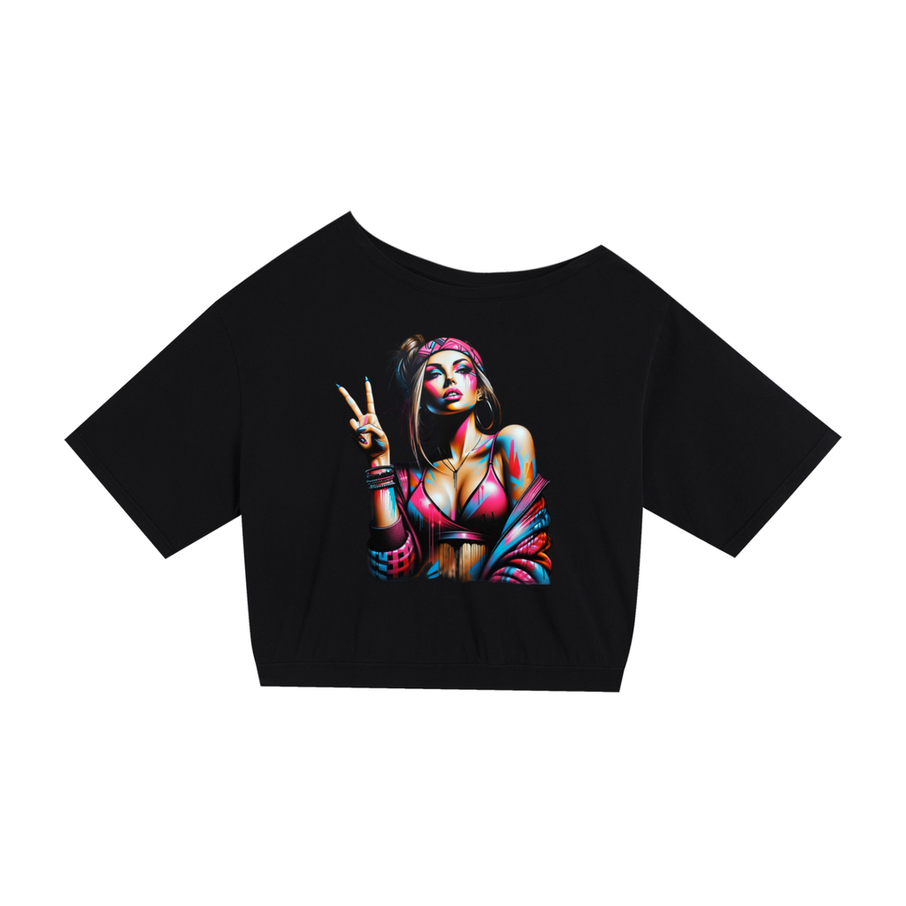 Original ViK Designs Asymmetric Shoulder Oversized Cotton T-Shirt