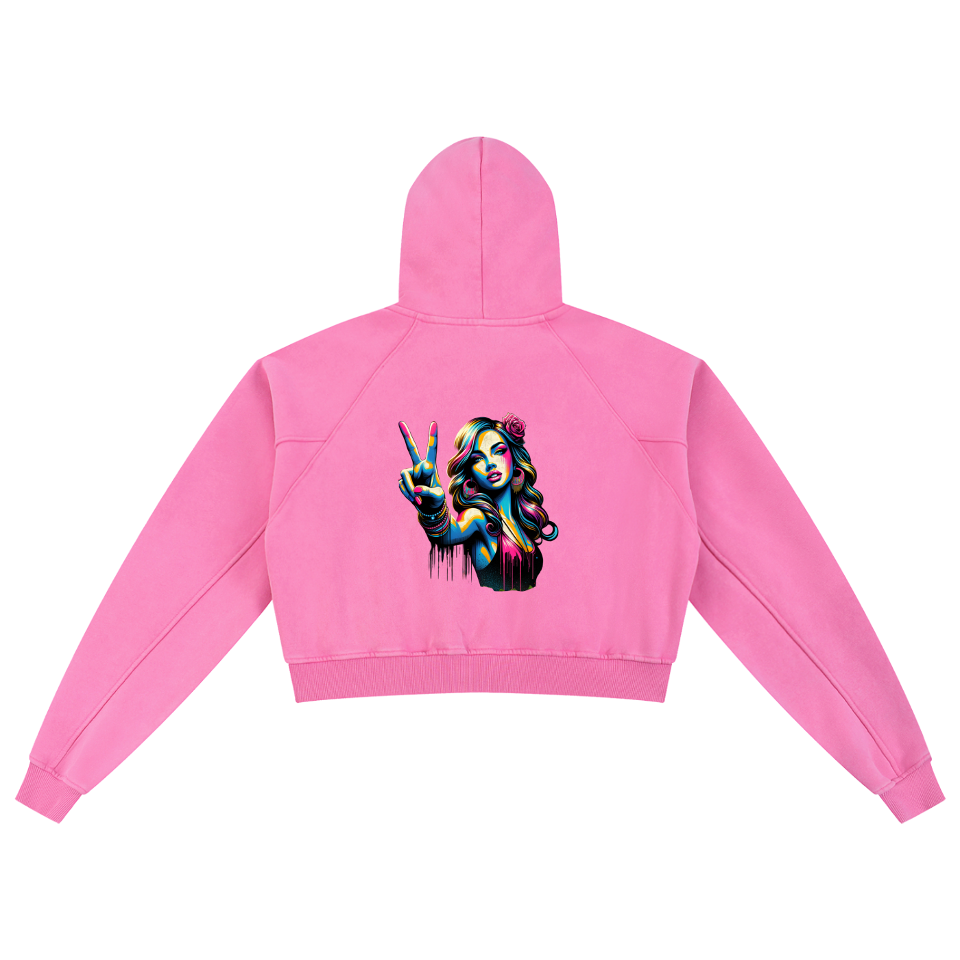 Original ViK Designs Snow Washed Cropped Hoodie