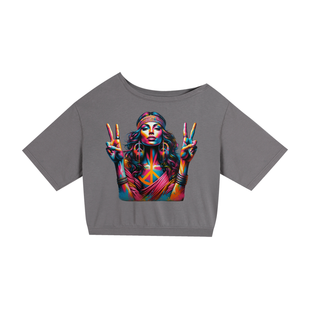 Original ViK Designs Asymmetric Shoulder Oversized Cotton T-Shirt