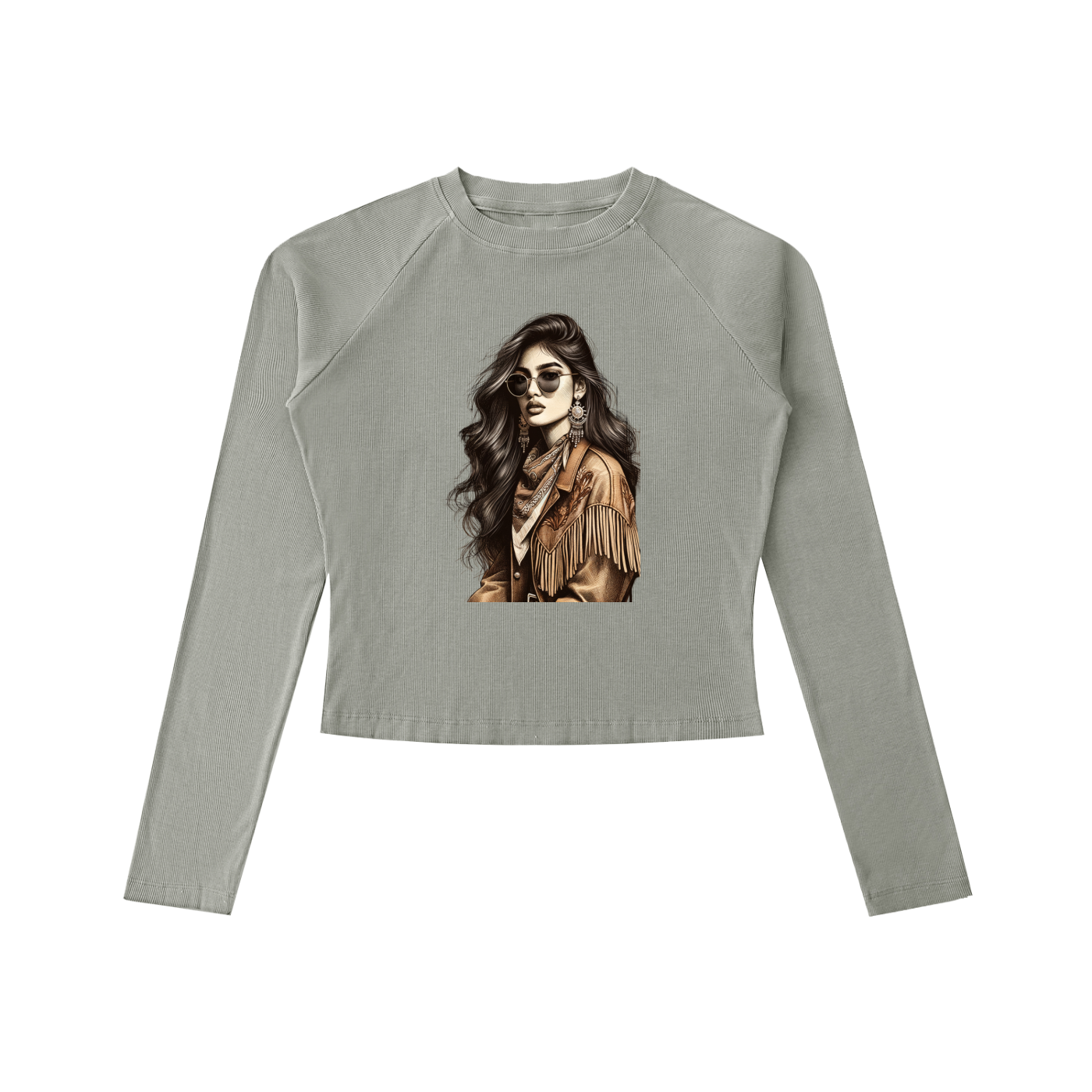 Original ViK Designs Dyed Washed Raglan Long Sleeve Slim T-Shirt