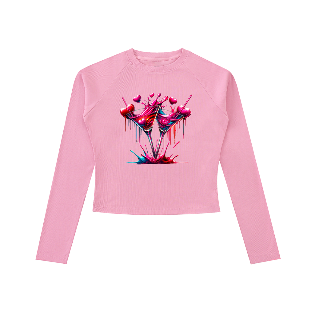 Original ViK Designs Dyed Washed Raglan Long Sleeve Slim T-Shirt