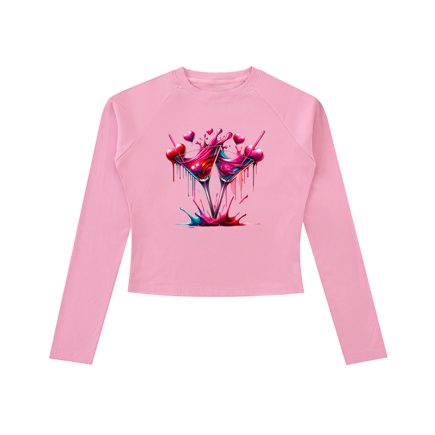 Original ViK Designs Dyed Washed Raglan Long Sleeve Slim T-Shirt