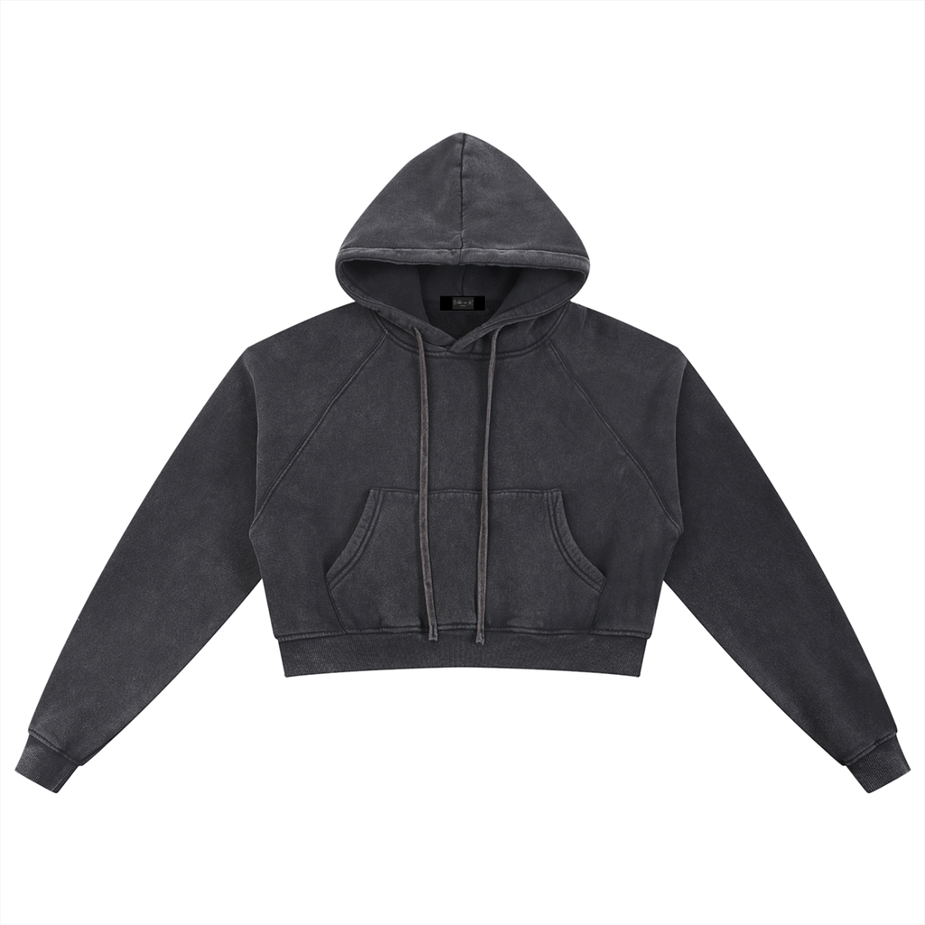 Original ViK Designs Snow Washed Cropped Hoodie