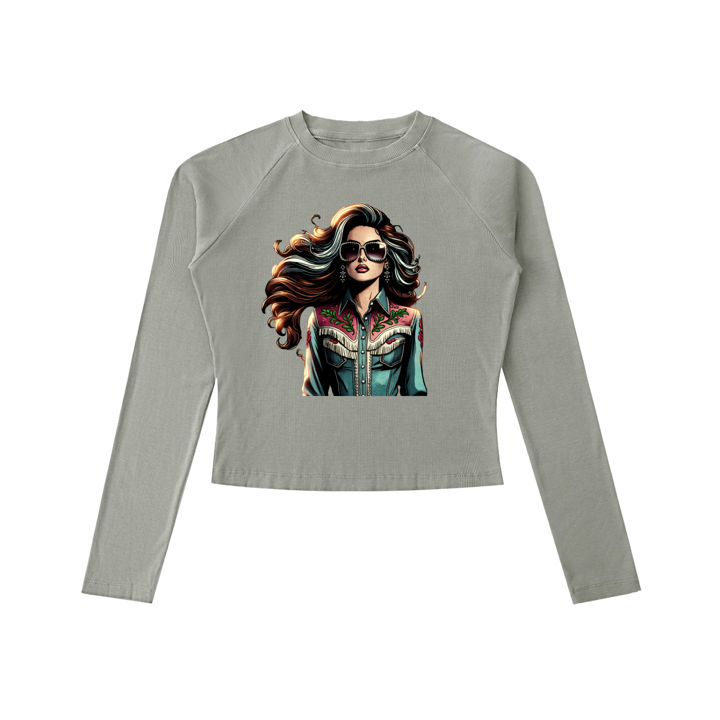 Original ViK Designs Dyed Washed Raglan Long Sleeve Slim T-Shirt