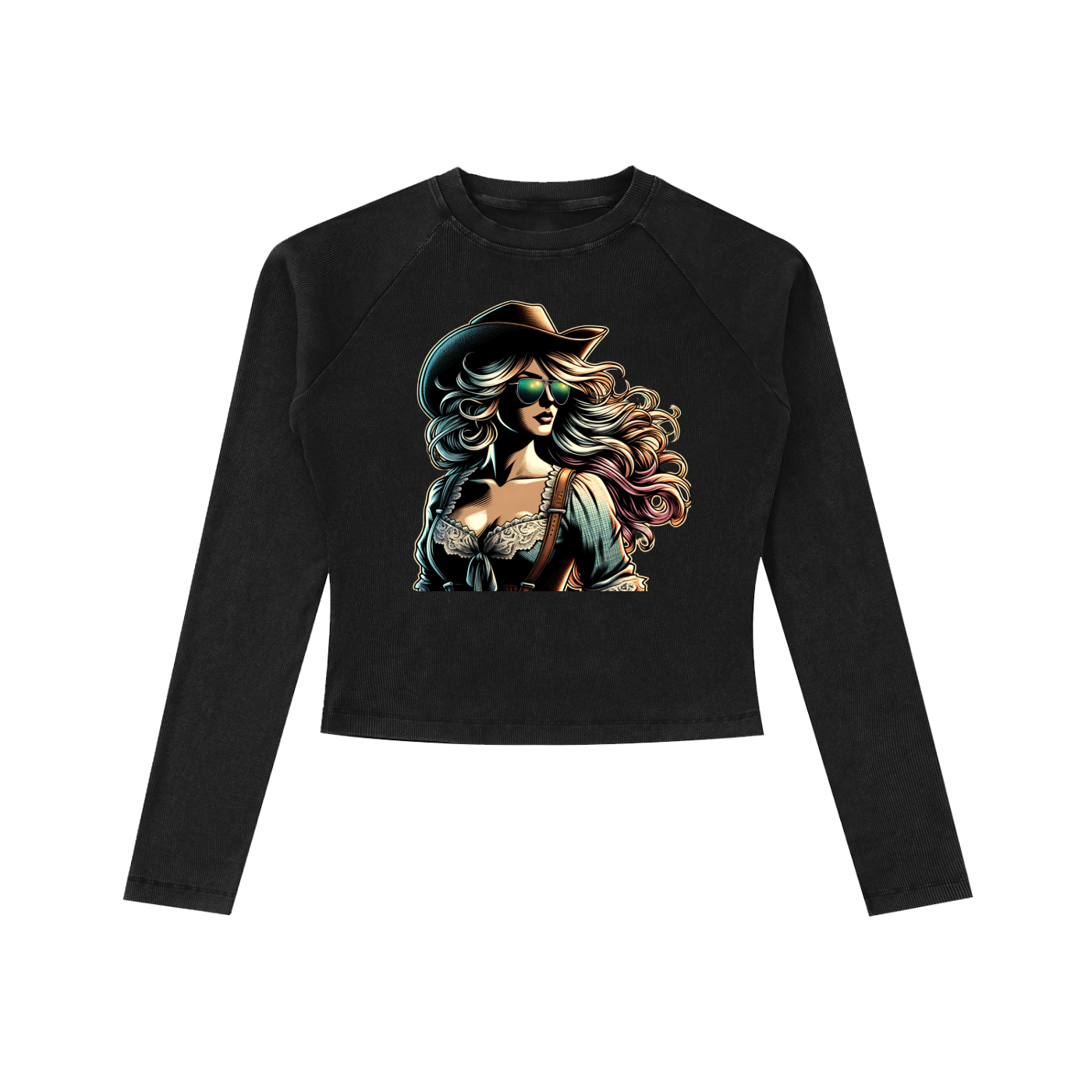 Original ViK Designs Dyed Washed Raglan Long Sleeve Slim T-Shirt