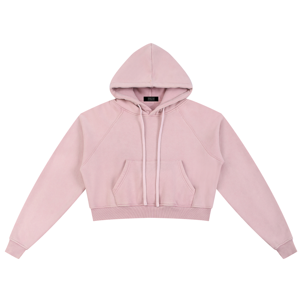 Original ViK Designs Snow Washed Cropped Hoodie