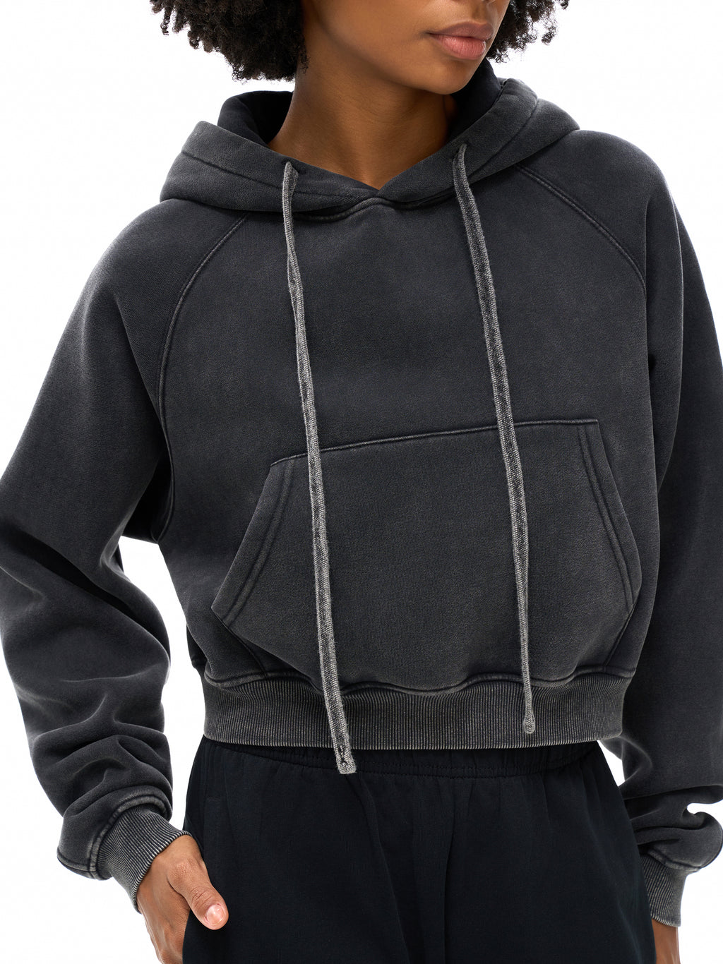 Original ViK Designs Snow Washed Cropped Hoodie