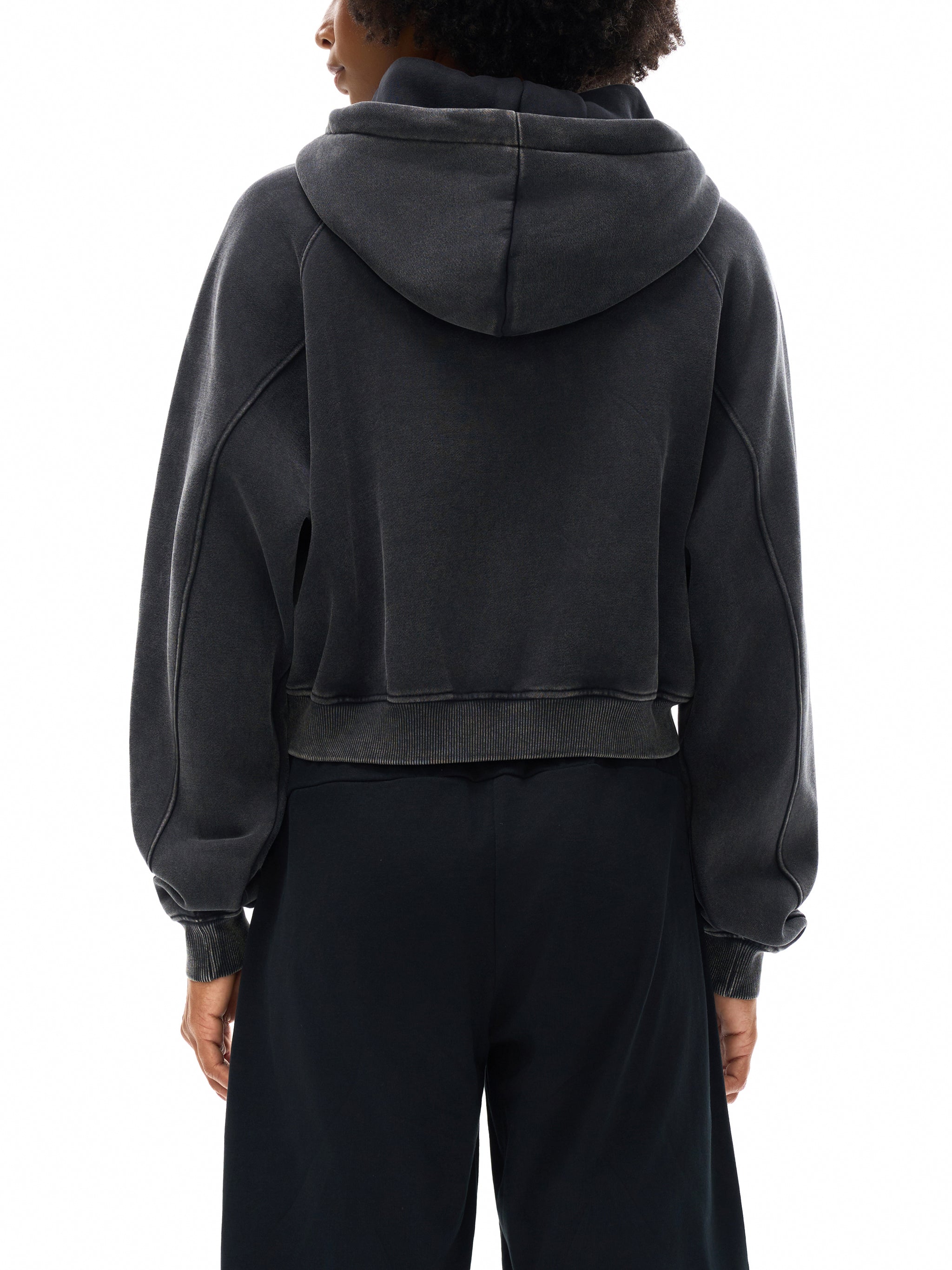 Original ViK Designs Snow Washed Cropped Hoodie