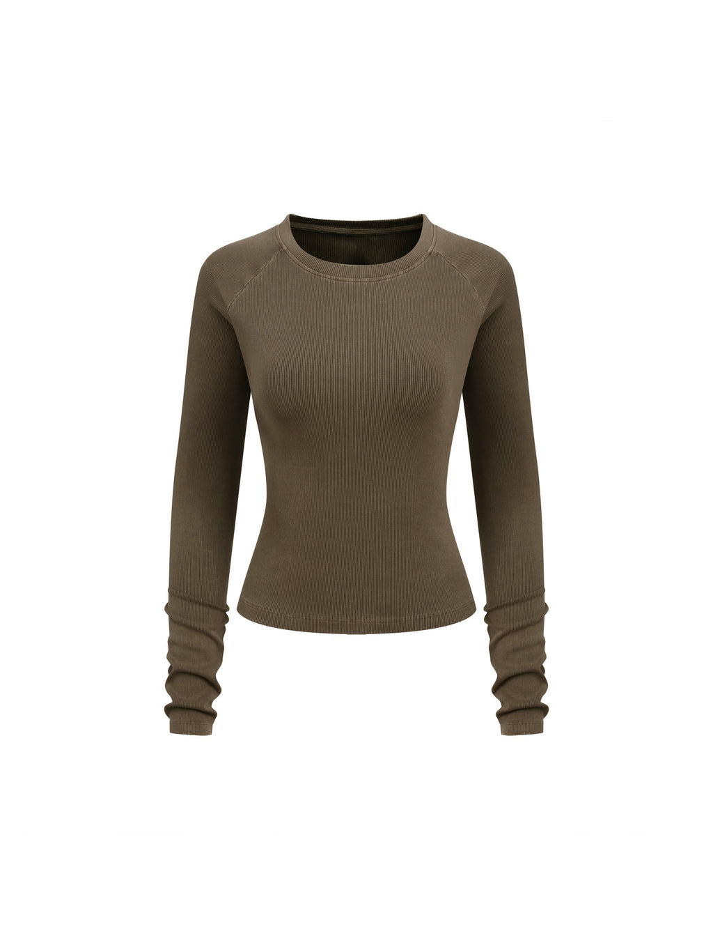 Original ViK Designs Dyed Washed Raglan Long Sleeve Slim T-Shirt
