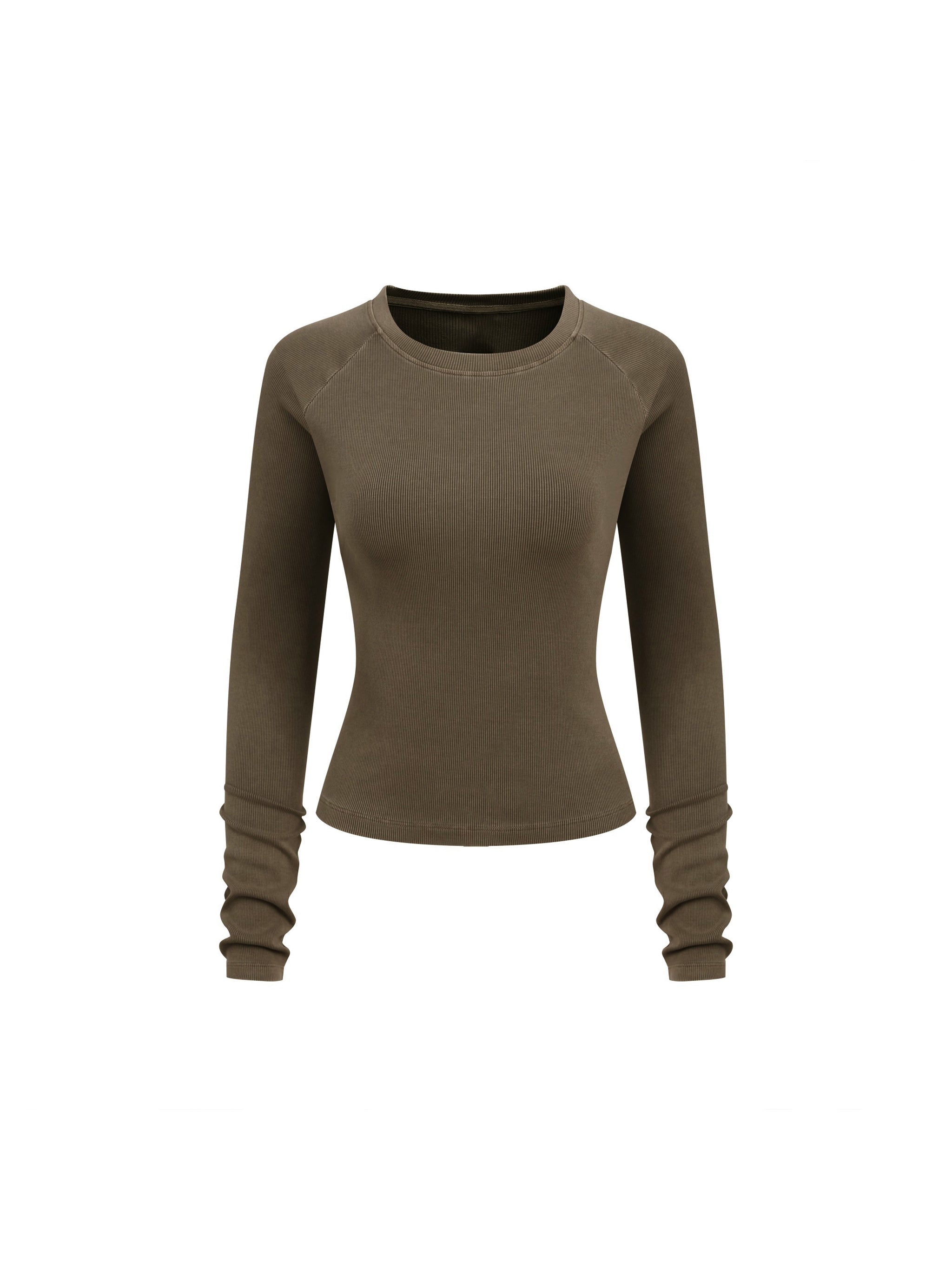 Original ViK Designs Dyed Washed Raglan Long Sleeve Slim T-Shirt